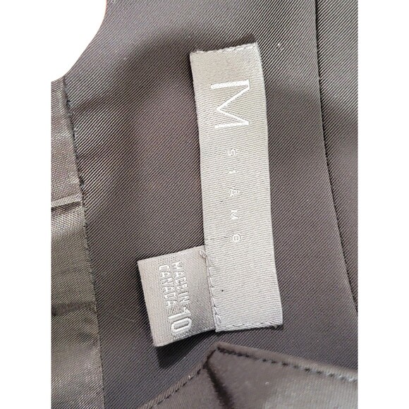 Siamo Chocolate Brown Leather Tie Waist Suit Coat Jacket Blazer Women's 10 M EUC - Picture 9 of 11